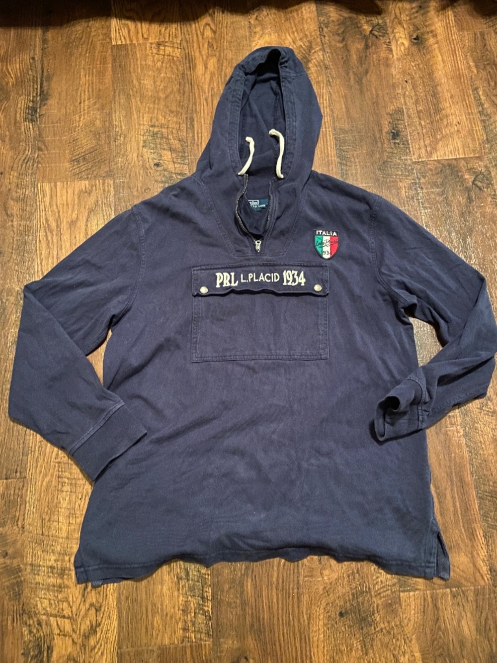 Vintage Polo Ralph Lauren PRL Lake Placid 1934 Italia Polo Hoodie Large